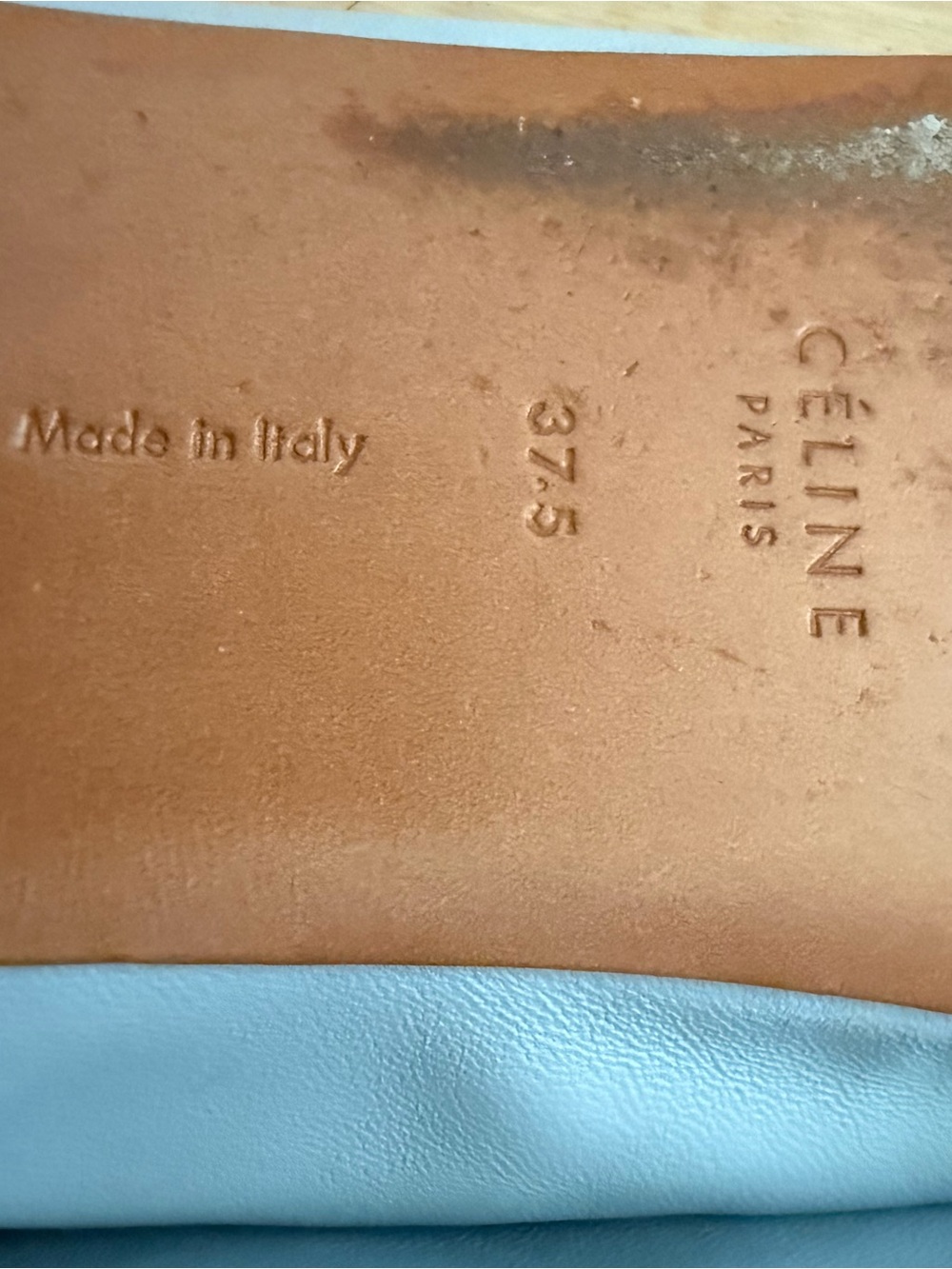 EUC Old Celine Phoebe Philo Babouche Soft Leather Pointed Flats Pale Blue 37.5 - Picture 4 of 7
